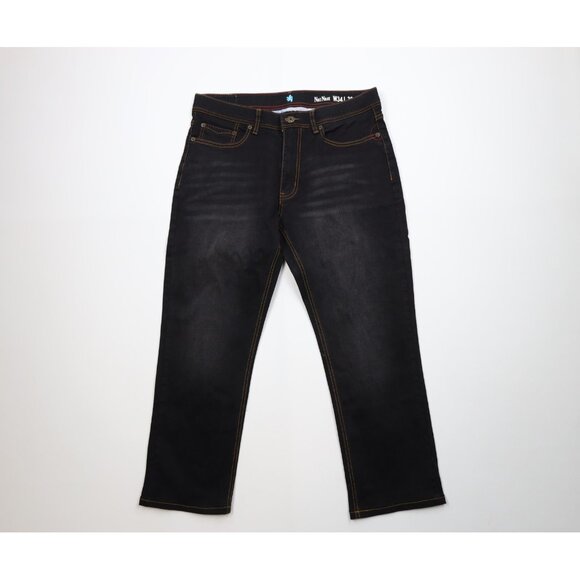 Nat Nast Luxury Originals Mens 34x28 Faded Stretch Straight Leg Denim Jeans - Picture 1 of 12